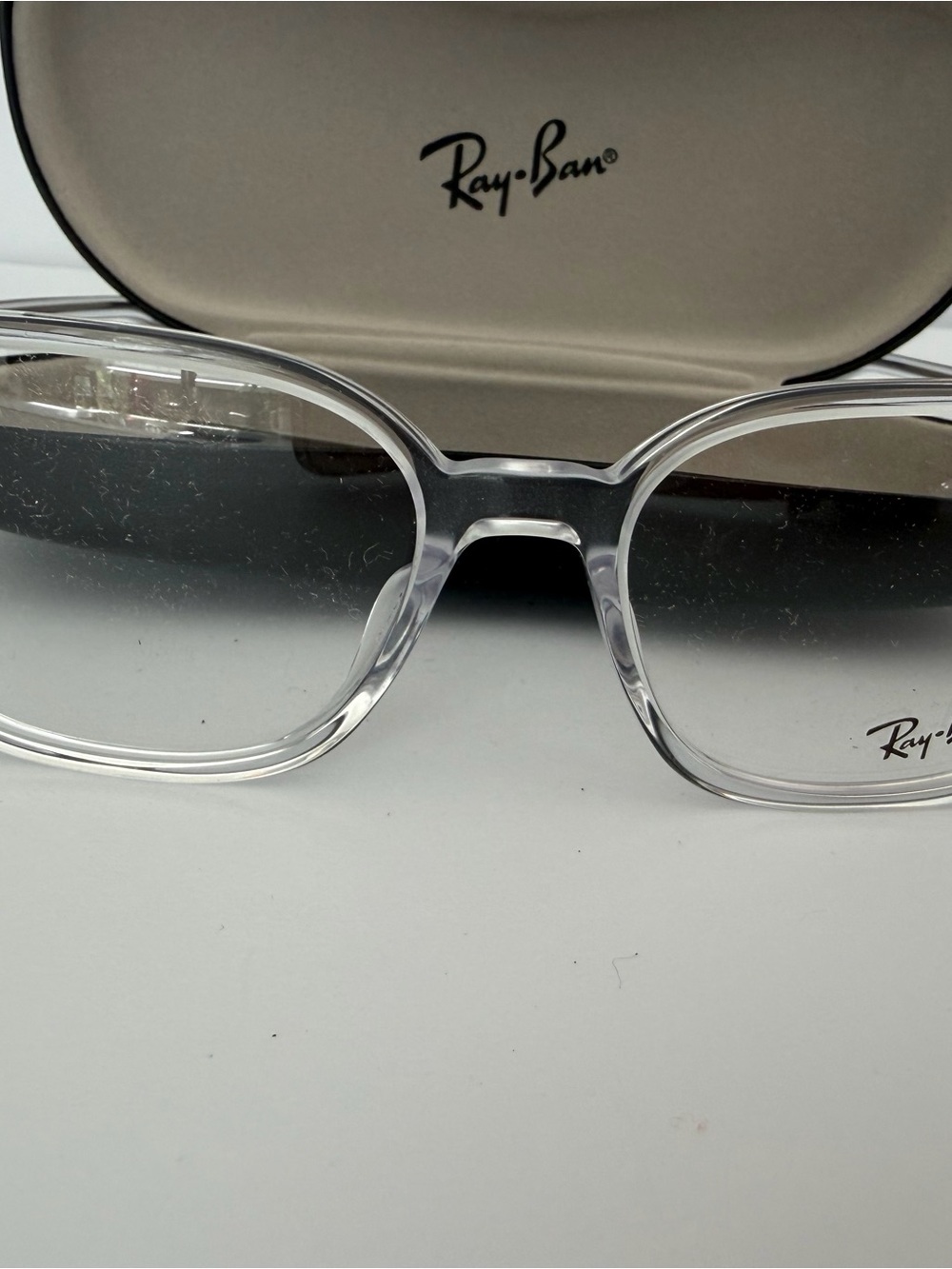 Ray-Ban Clear Frame Sunglasses with Gradient Lenses RB5406F